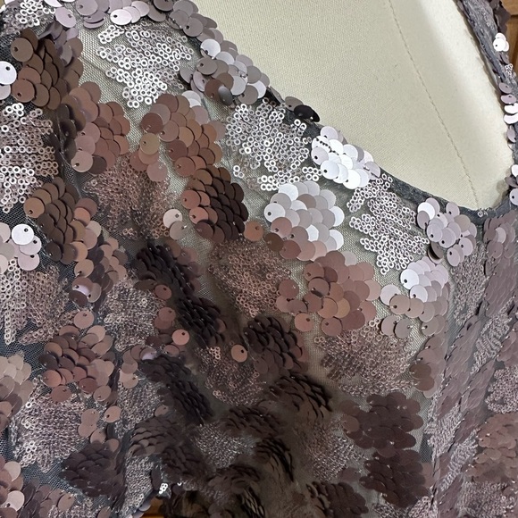 Free People Silver Sequin V-Neck Dress size XS - Picture 5 of 6